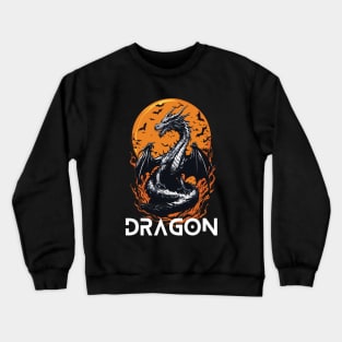 Xaden Riorson dragon flying to the moon Crewneck Sweatshirt